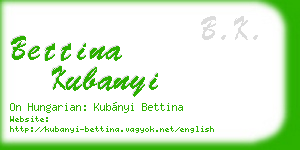 bettina kubanyi business card
